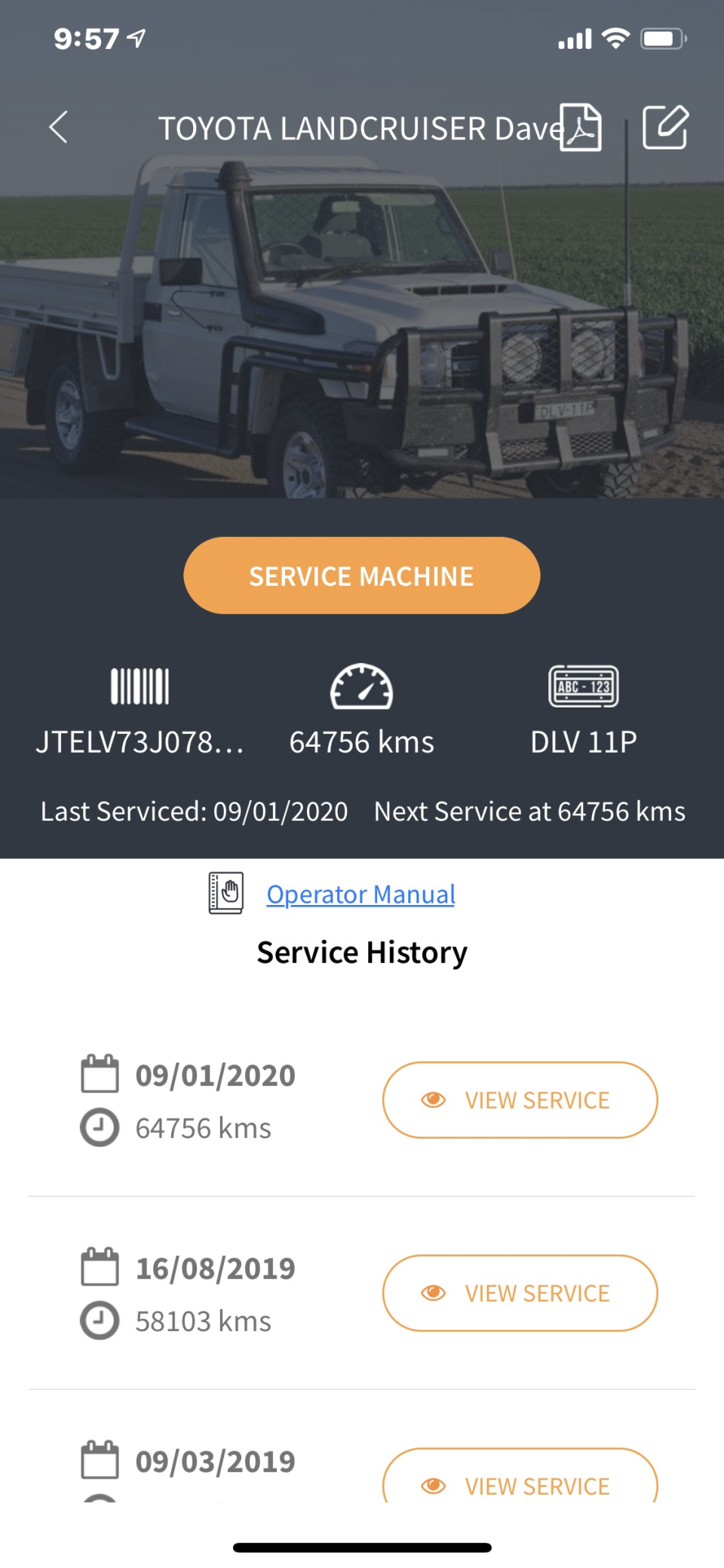 screenshot of Farm Service Manager